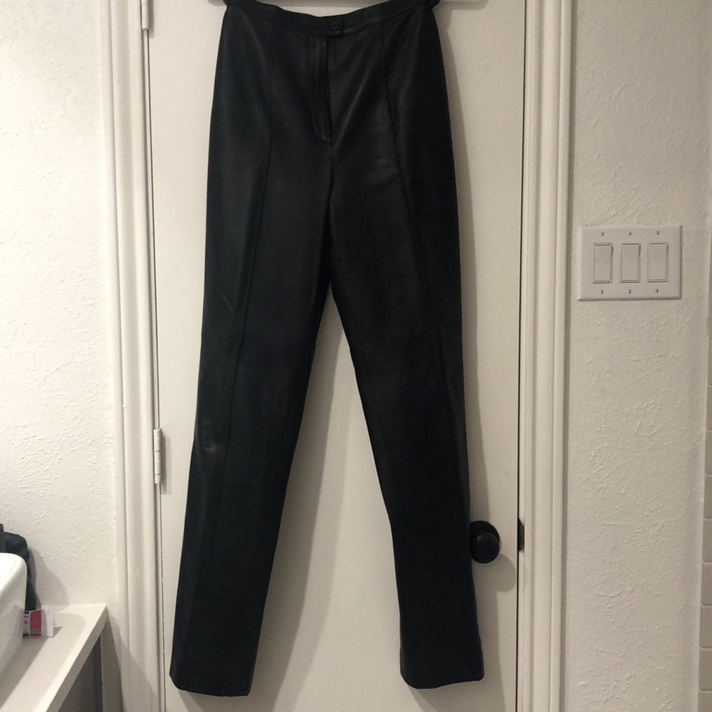 Carlisle Black Leather Pants Size 8, Like New